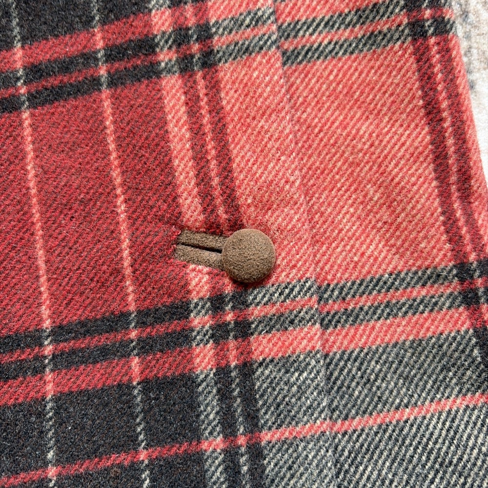 VTG Telluride Clothing Wool Blend  Women's Skirt Size 12 Lined, Red Brown Plaid - Picture 7 of 7